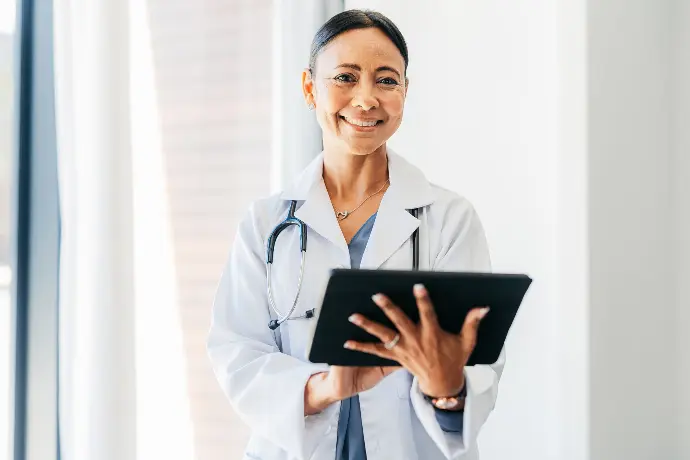 Doctor holding tablet