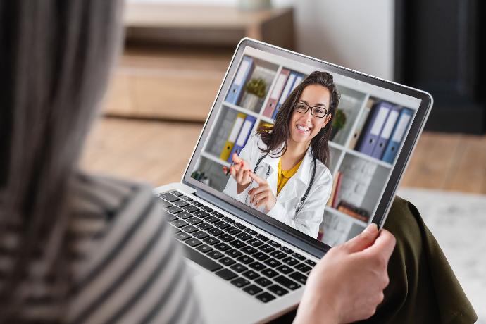 Patient meeting with a doctor online